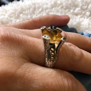 Samuel B STERLING SILVER Diamond ring/18kt gold